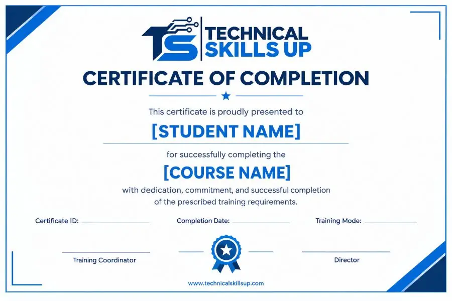 Technical Skills Up Completion Certificate